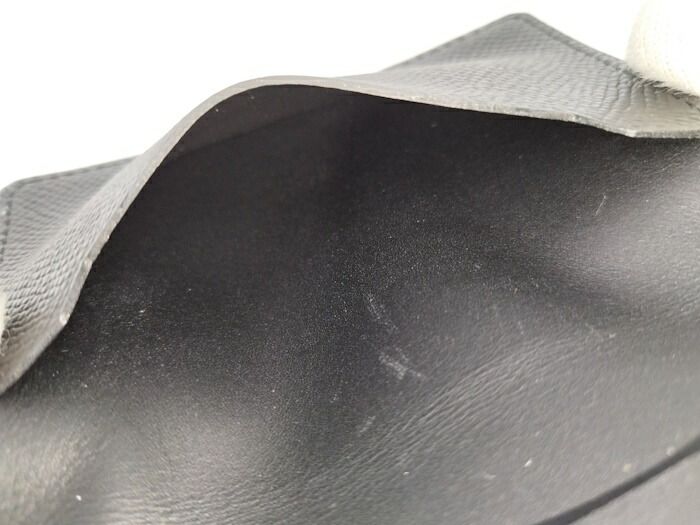 Hermes Manhattan Card Case Leather Black Stamped A