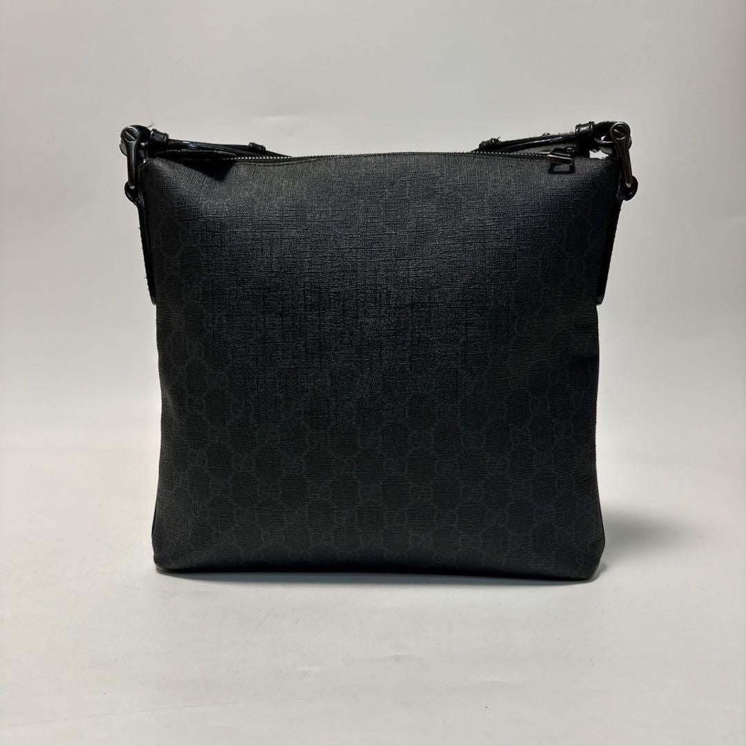 Gucci GG Plus Large Crossbody Bag Messenger Web Canvas Black Mens