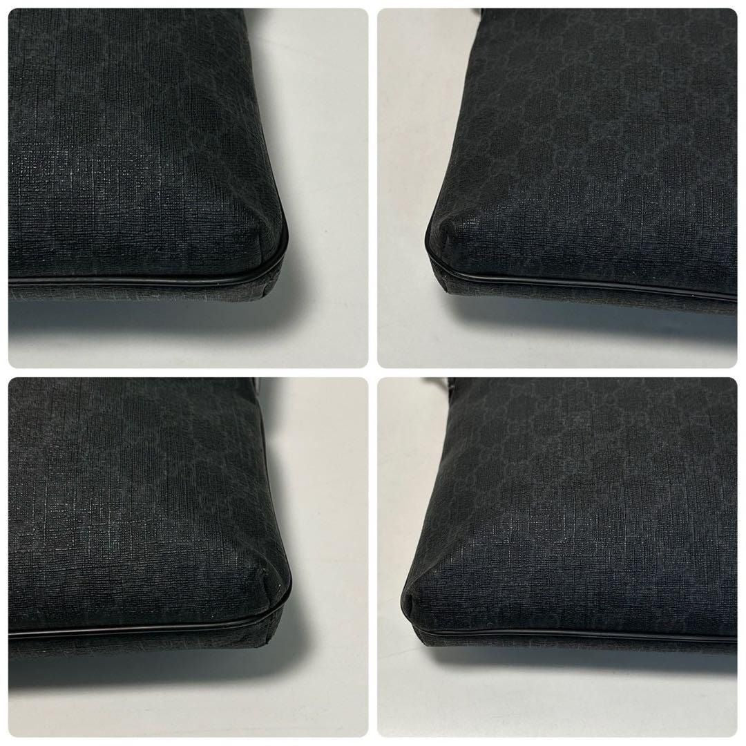 Gucci GG Plus Large Crossbody Bag Messenger Web Canvas Black Mens