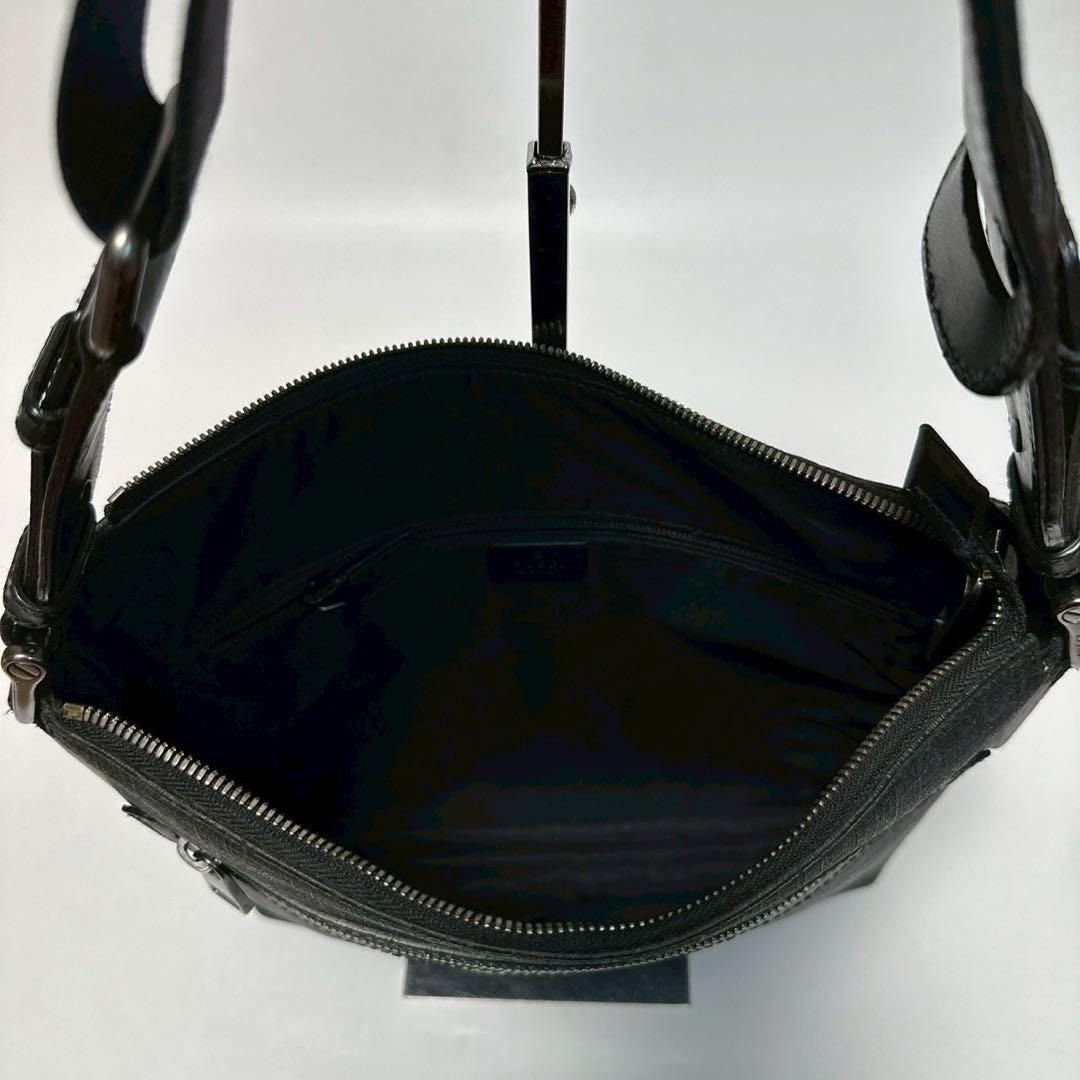 Gucci GG Plus Large Crossbody Bag Messenger Web Canvas Black Mens