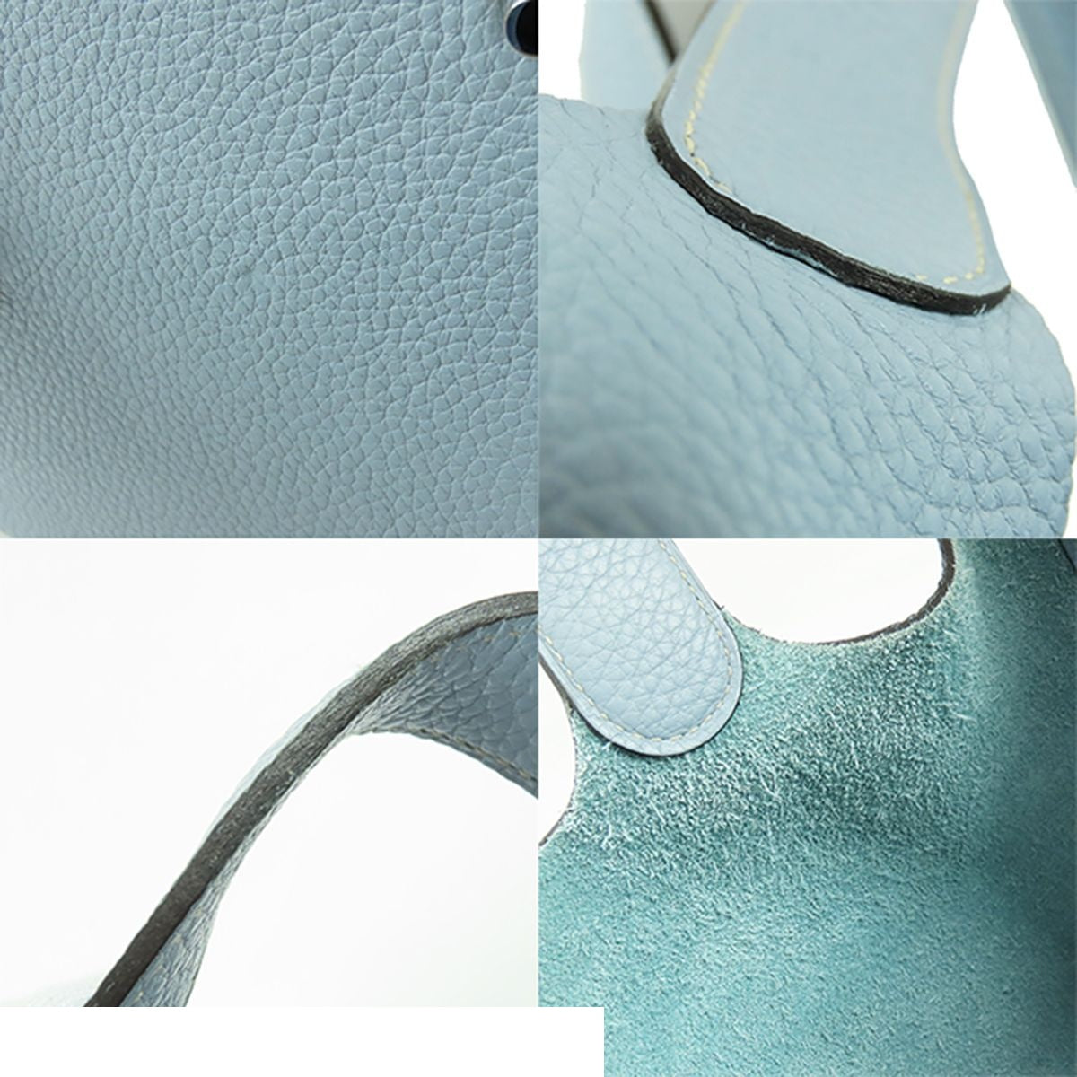 Hermes Picotin Lock GM Blue Run Silver Taurillon Handbag — view 8
