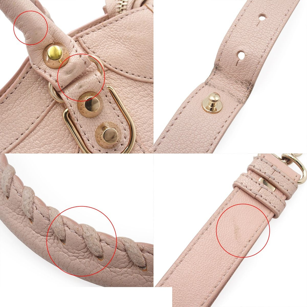 Balenciaga Classic Metallic Edge Mini City Light Pink Gold Leather 2-Way — view 8