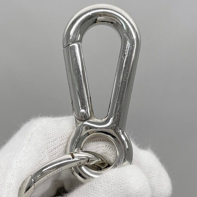 Loewe Charm Black White Silver Anagram Excellent Condition Leather