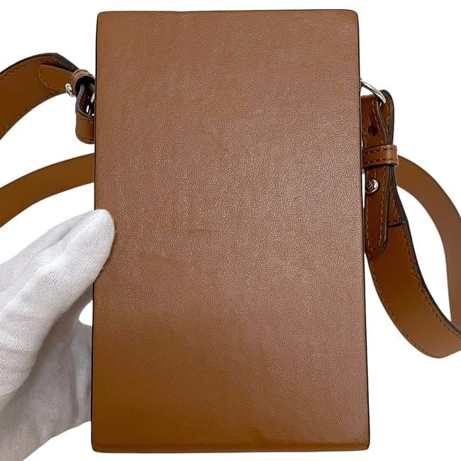 Fendi Shoulder Bag Box Bag Brown 7va519 Excellent Condition