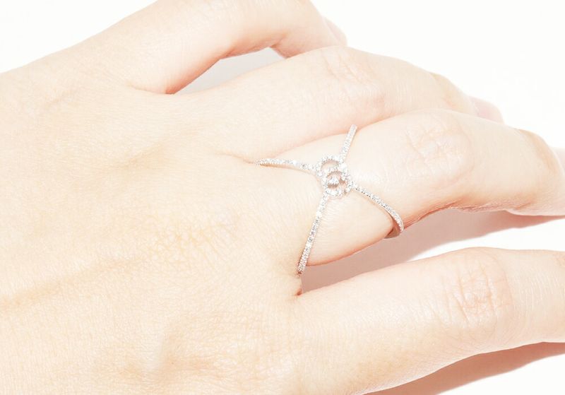 Gucci Rings 18K White Gold Diamond 107P GG Running Xring Full Diamond