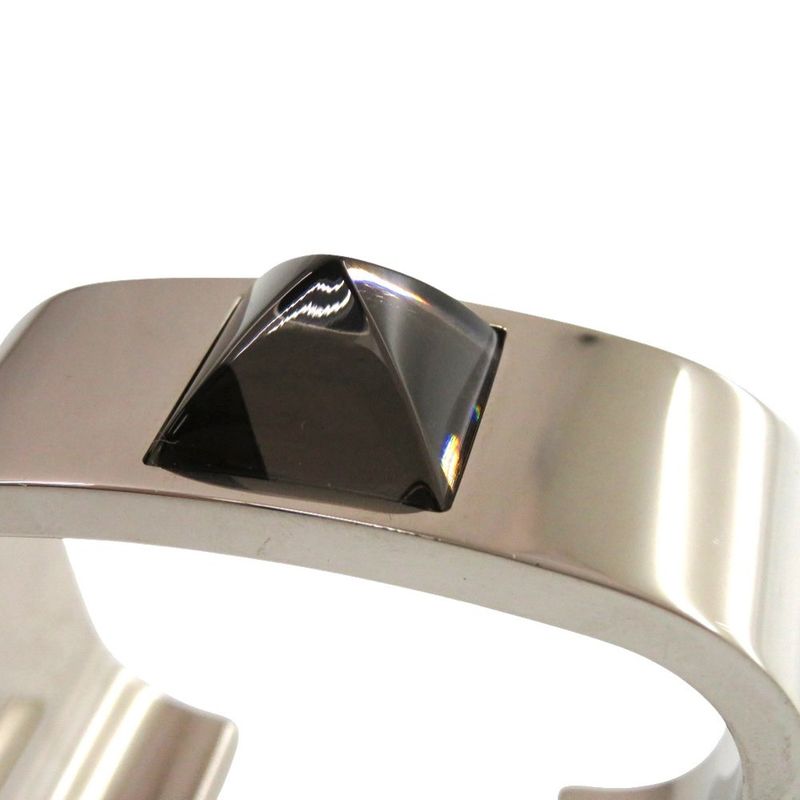 Hermes Medor Metal Black Silver Hardware Black Bangle 1630 Hermes