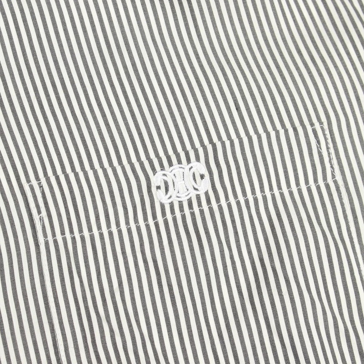 Celine Triomphe Embroidery Silk Cotton Shirt Gray White — view 6