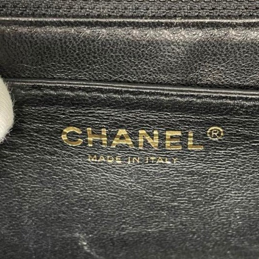 CHANEL 24K CC Caviar Vintage Kelly Quilted Flap Bag Black Purse Handle