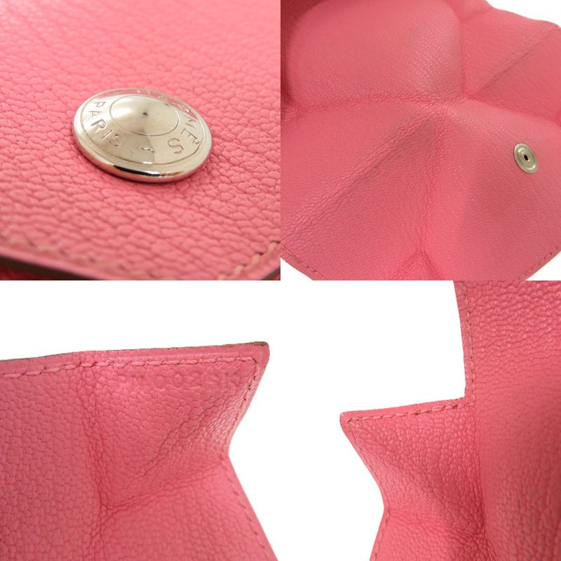 Hermes Le Van Cattle Chèvre Pink X Engraved 0449 Coin Case Hermes