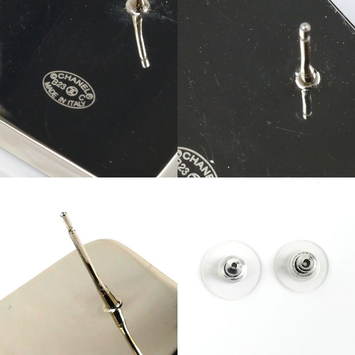 Chanel Metal Coco Mark Square Earrings Ab9777 Ladies Preowned