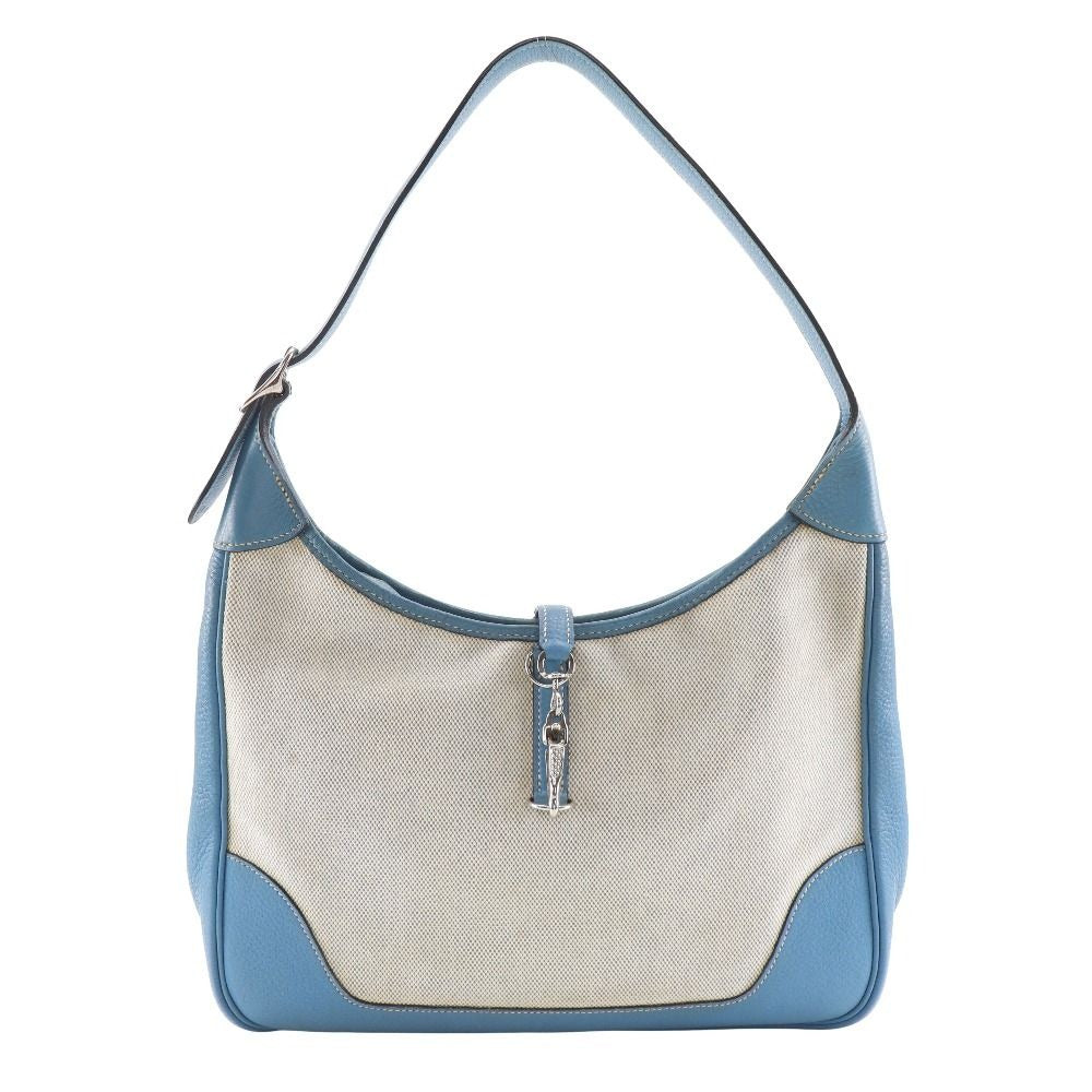 Hermes Trim 31 Toile H Taurillon Clemence Natural Blue Jean C