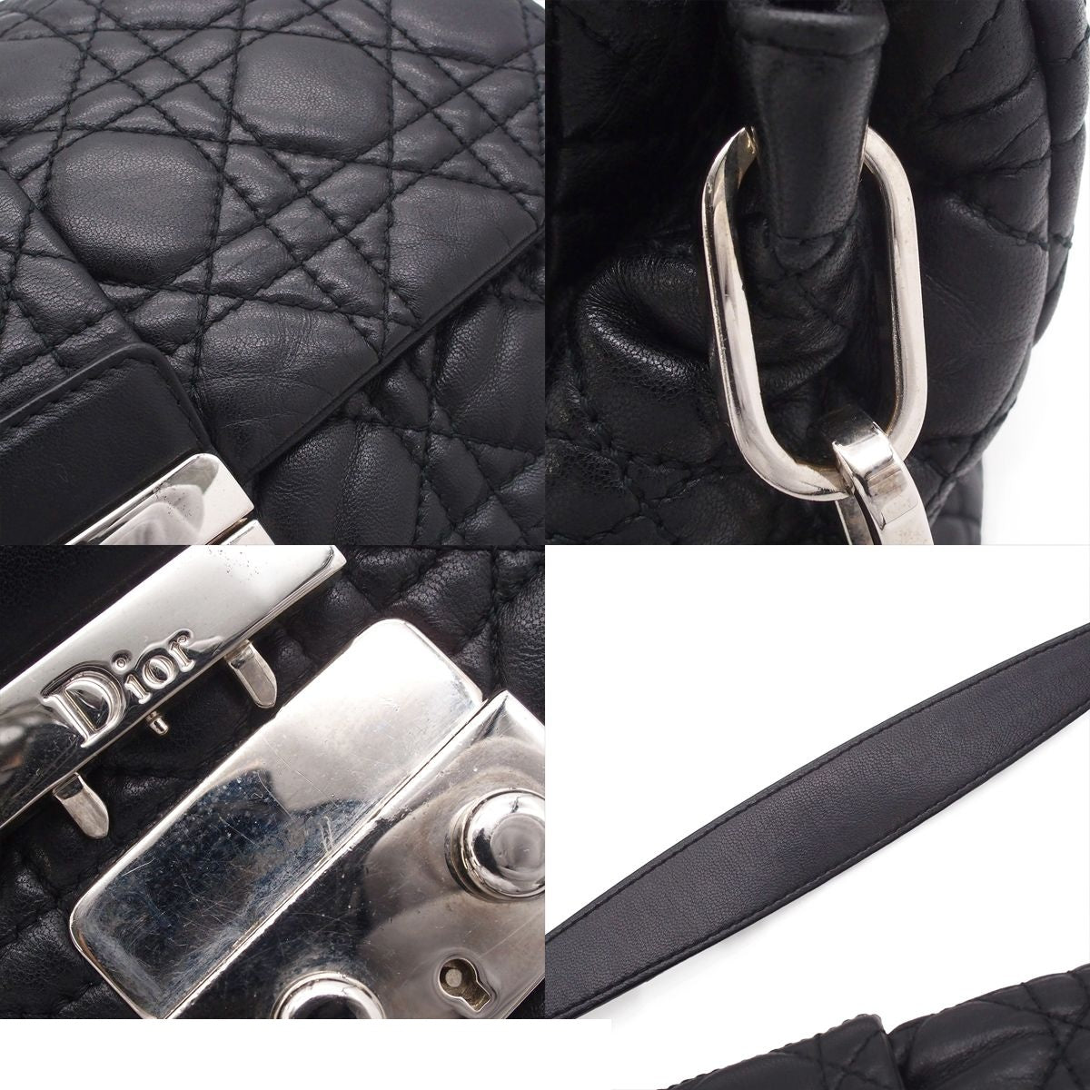 Dior New Rock Cannage M Black Leather Regular Chain Shoulder Bag — view 8