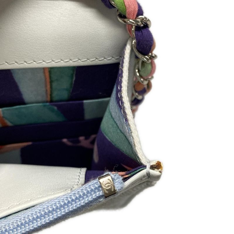 Chanel Wallet Matelasse Ap0250 Light Blue×white×multi