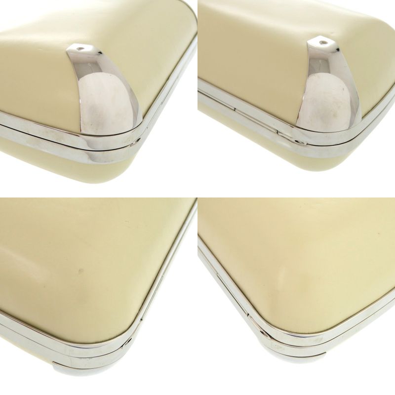 Balenciaga Gama 1 27276 Leather Metal Silver Hardware Ivory White Shoulder Bag