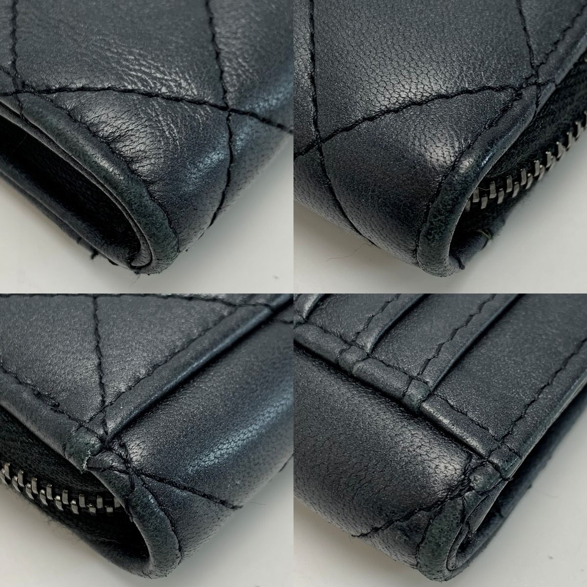 Chanel Matelasse Classic Zip Card Ap3179 Black Case Card Case