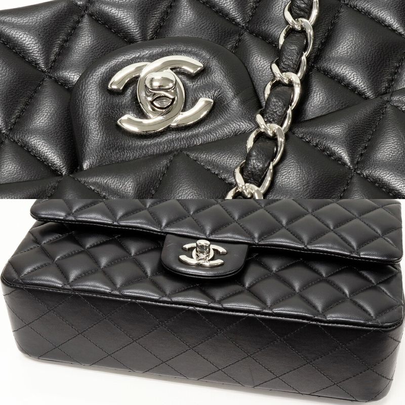 Chanel Handbag Chain Shoulder Bag Matelasse 25 Classic Handbag Lambskin Black