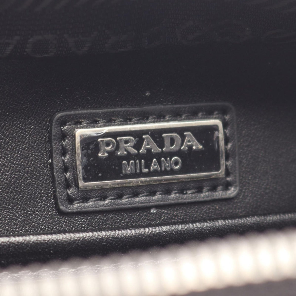Prada Shoulder Bag Brick Black Nylon Saffiano Leather — view 4