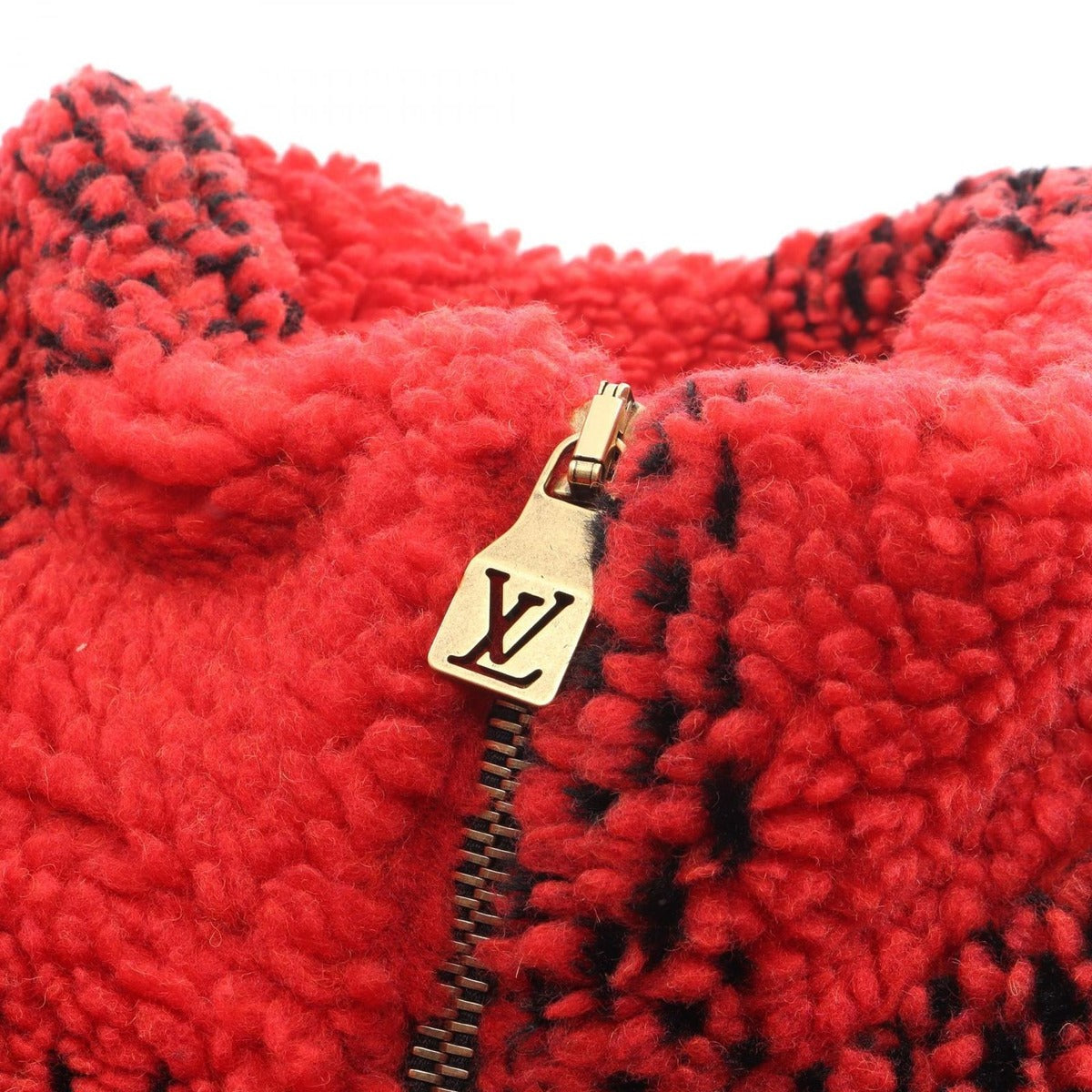 Louis Vuitton Jacket Damier Fleece Wool Red Black — view 8