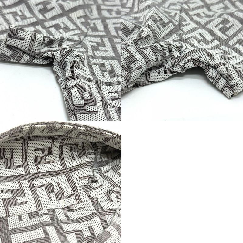 Fendi Polo Shirt Zucca Pattern Polyamide Beige