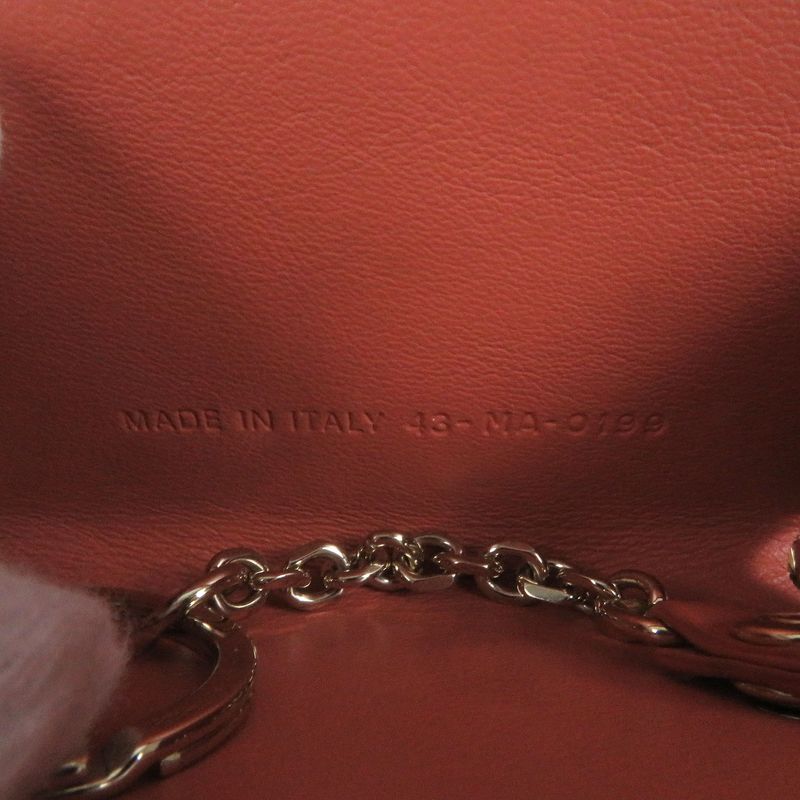 Christian DIOR Lady DIOR Voyage Cannage Patent Leather Zip Coin Case Small Pink