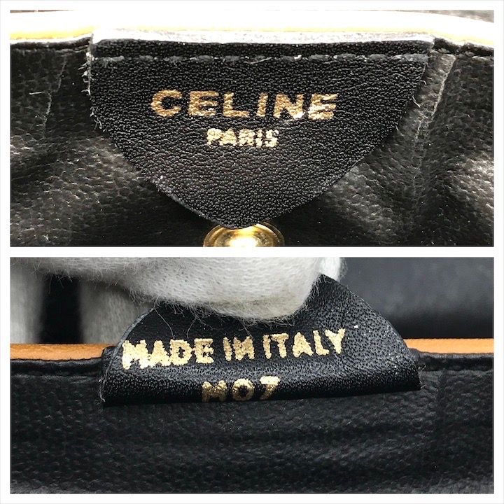 Celine Carriage Vintage Leather Clutch Black