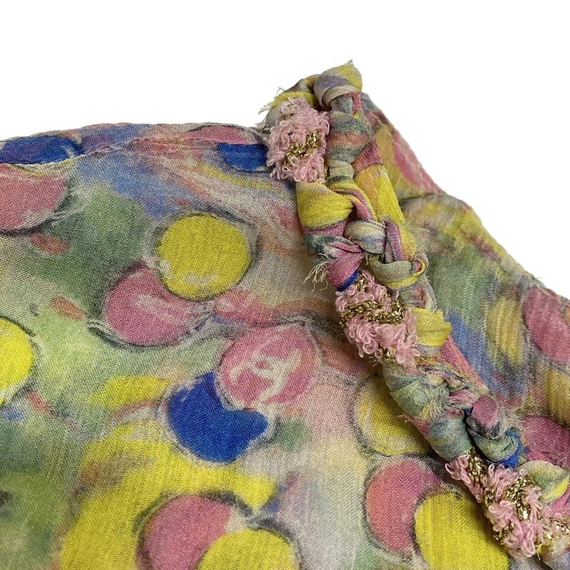 Chanel Dress Size 36 S Ladies - P40222 Pink X Yellow X Multi Short Sleeves Knee