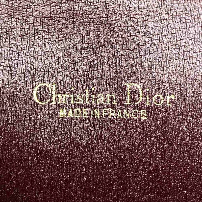 DIOR Trotter Canvas Chain Shoulder Bag Pouch Red Vintage Women's