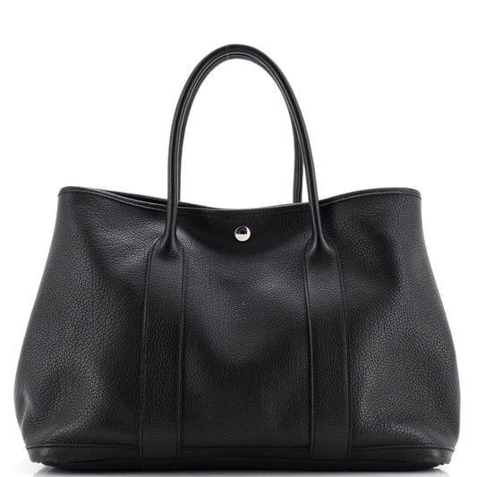 Hermes Garden Party 36 Negonda Leather Tote Bag Shoulder Handbag Black
