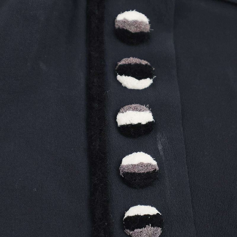 Hermes 2018 Resort Embroidery V-Neck Pullover Blouse Navy 42