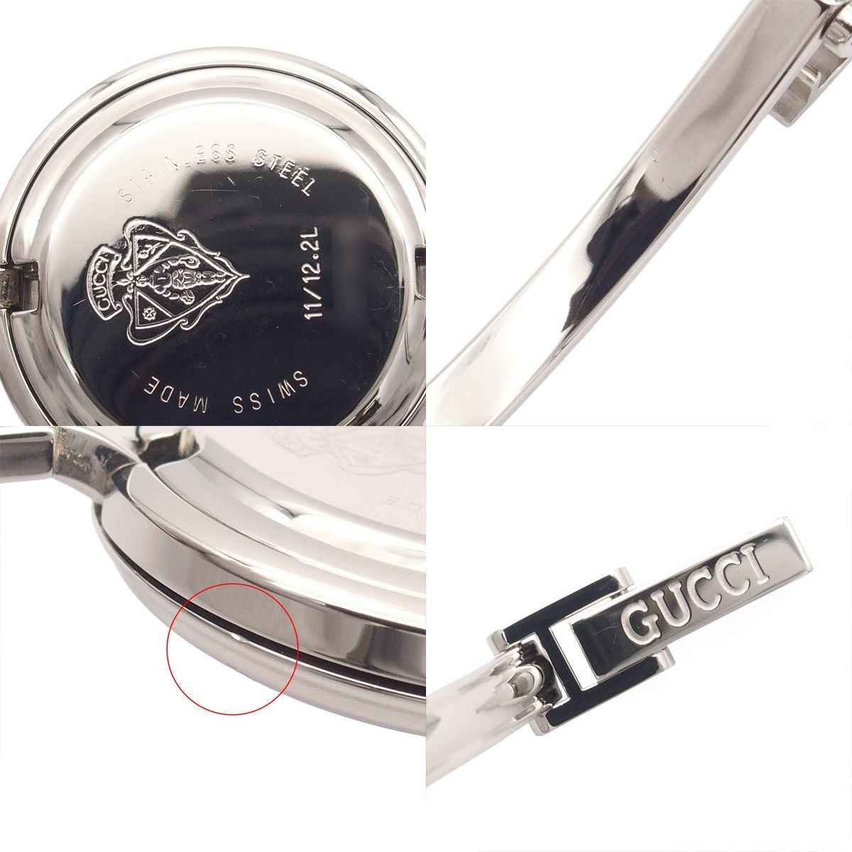 Gucci Change Bezel 11/12.2 White SS Bangle Watch All Colors Replacement Quartz — view 8