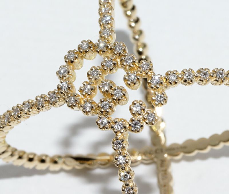 Gucci Ring 18K Yellow Gold Diamond 88P GG Running Ring