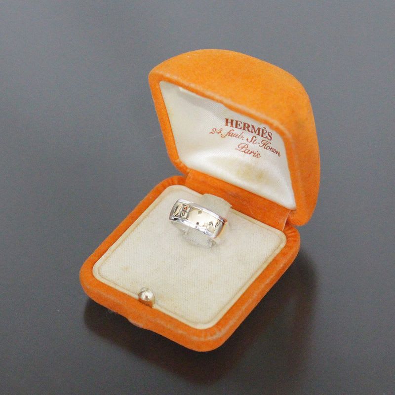 Hermes H Logo Ring No 8 18K SV 925 Special Price Inner Box E1736