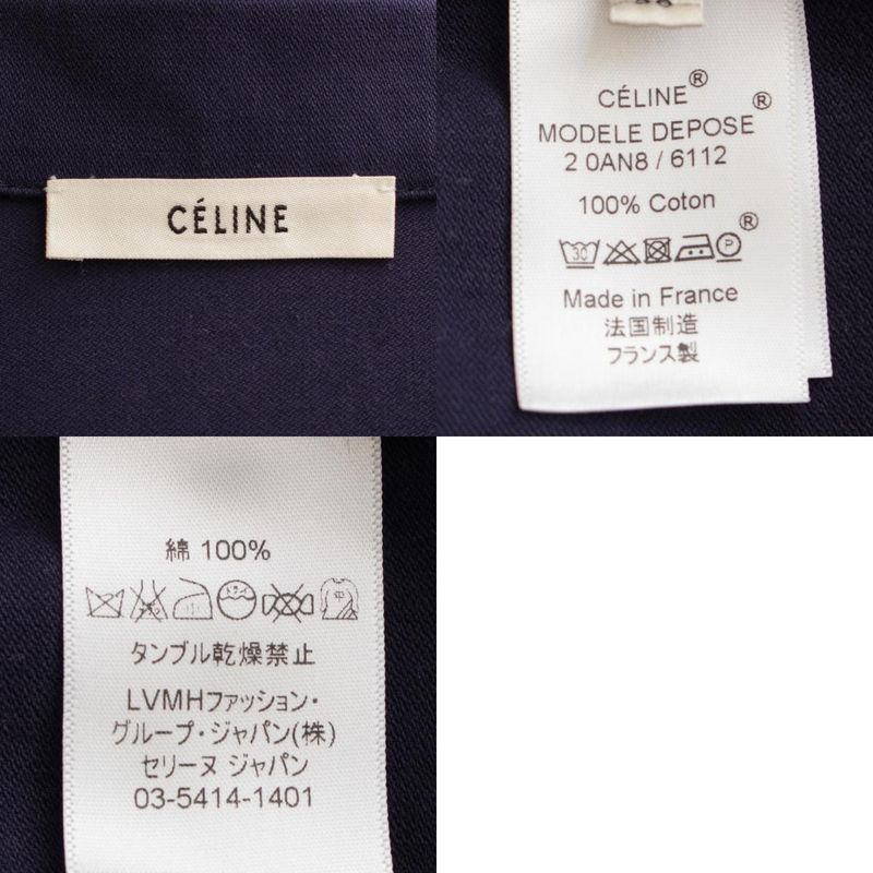 Celine Cotton Phoebe Period Pullover Top 20an8 Navy 38