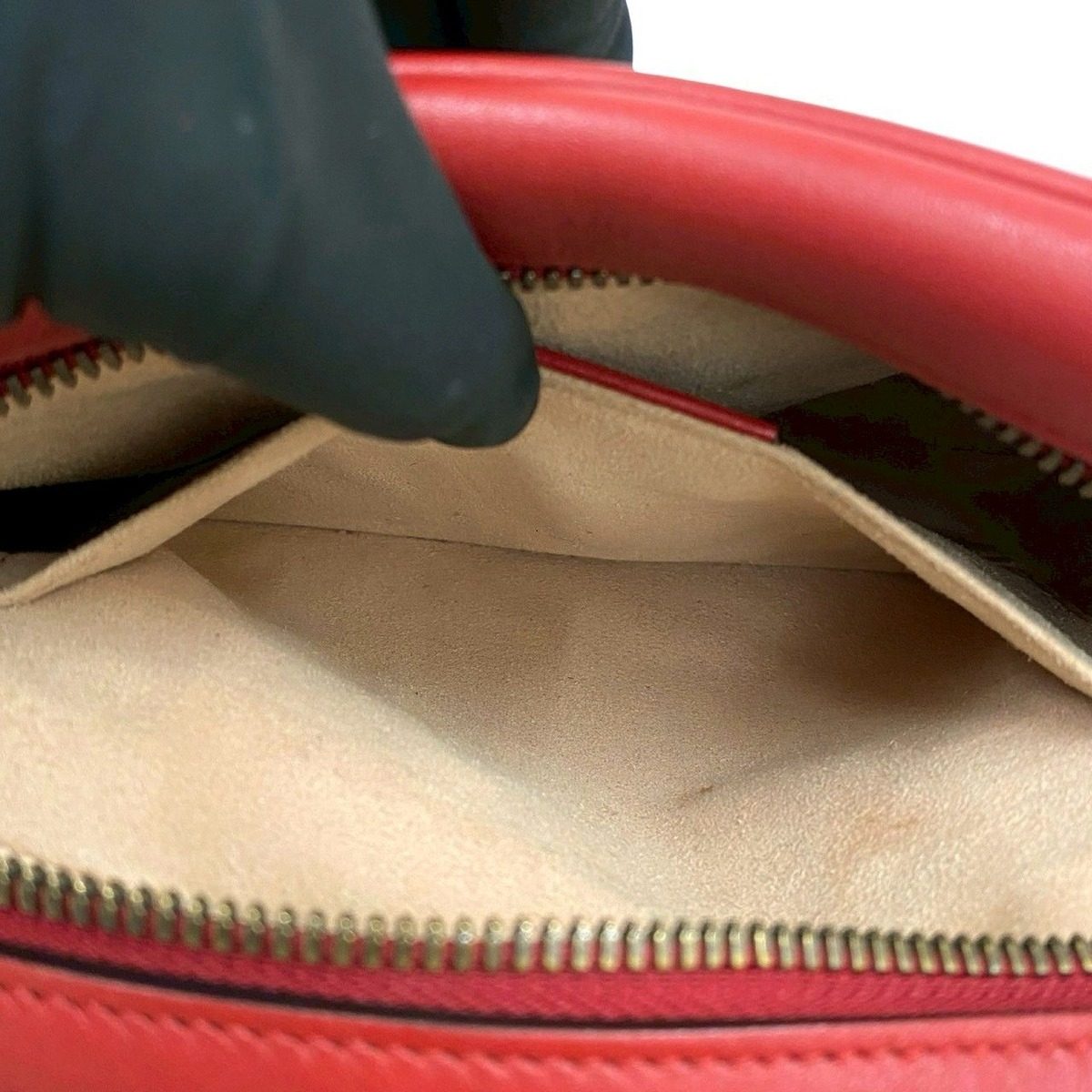 Gucci GG Marmont Quilted Leather Mini Chain Shoulder Bag Pochette Crossbody Red — view 10