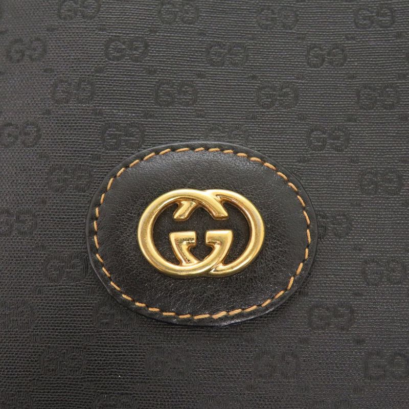 Gucci Old Gucci Sherry Line Micro GG 002-63-0048 PVC Black Tote Bag Black 0769