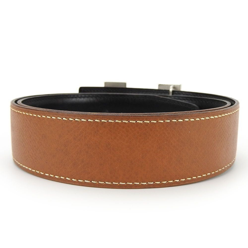 Hermes Constance H Logo Tan Brown Leather Belt