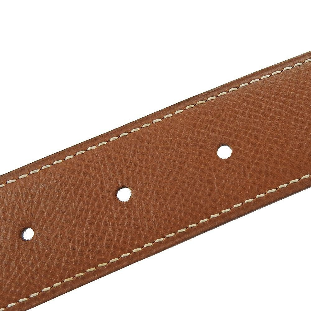 Hermes Constance H Logo Tan Brown Leather Belt