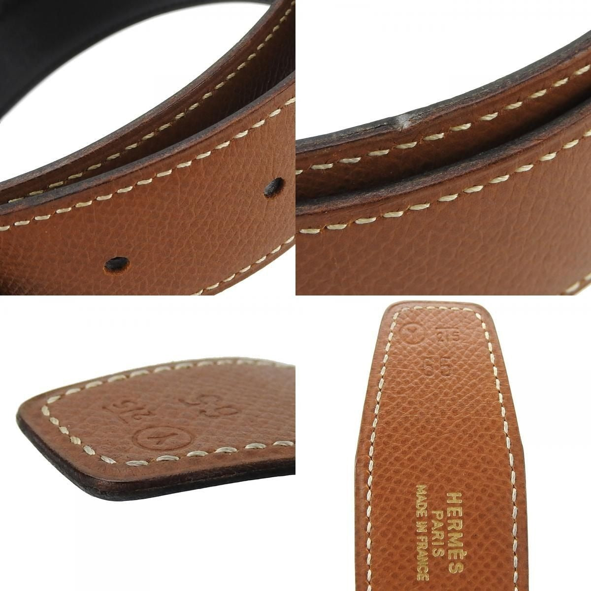 Hermes Constance H Logo Tan Brown Leather Belt