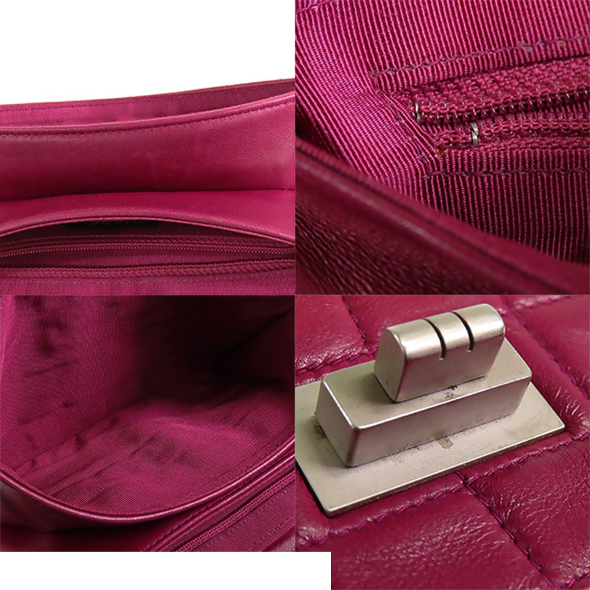 Chanel Belt Bag Purple Silver Lambskin Choco Bar Clutch Beltless — view 8