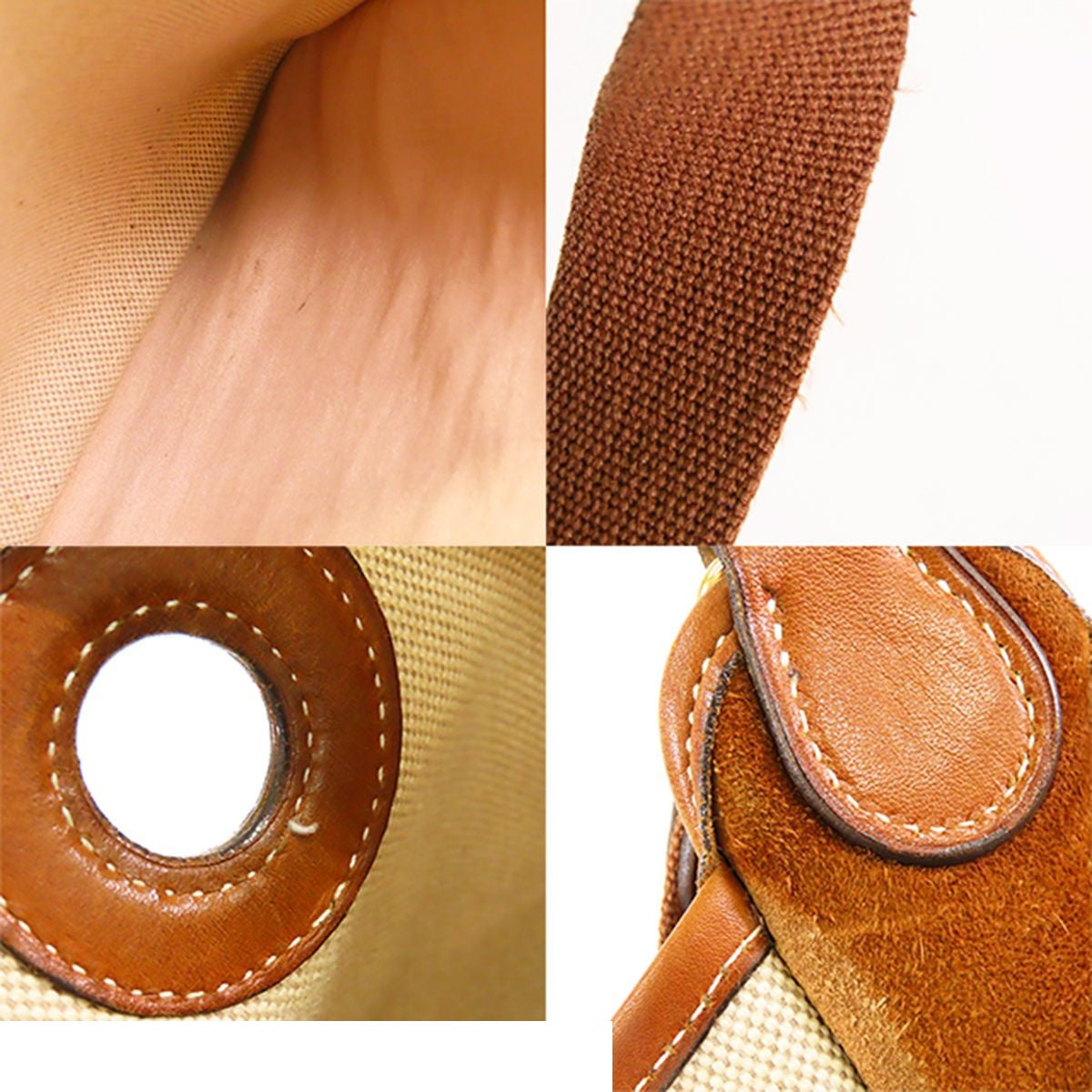 Hermes Vespa Gold Natural Barenia Toile Ash Shoulder Bag — view 8