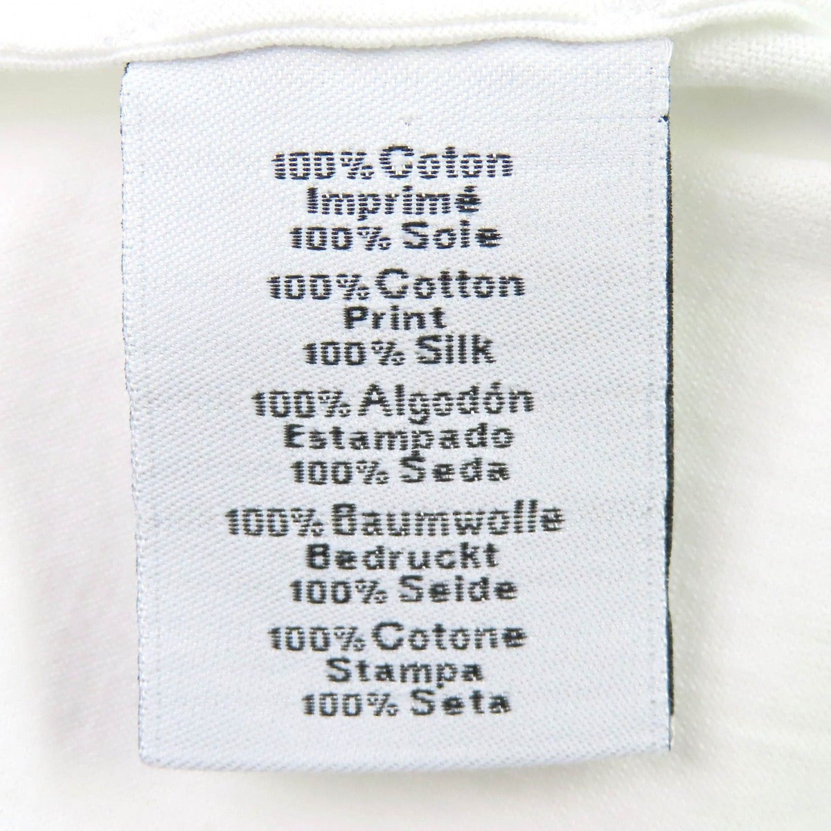 Hermes 100% Cotton Crew Neck Silk Print Docking Short Sleeve T-Shirt — view 6