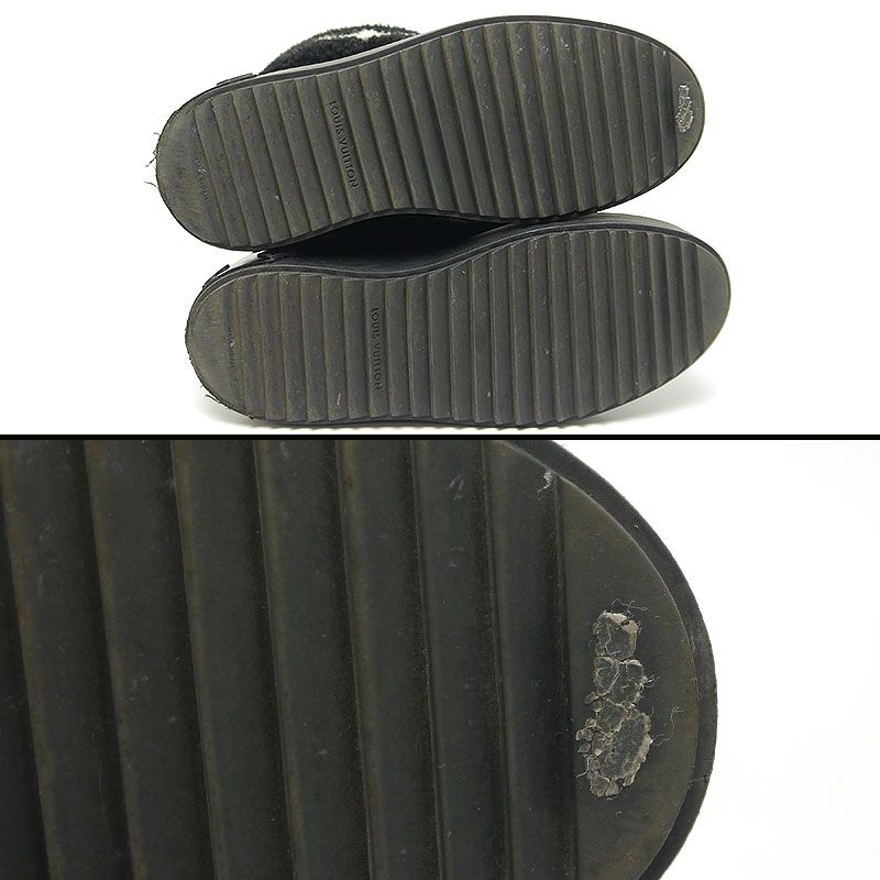 Louis Vuitton LV Snowdrop Line Ankle Boots 35 Black Mouton Boots