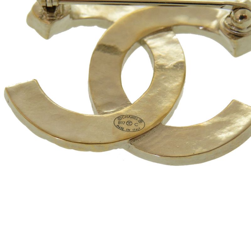 Chanel Coco Mark B17C Rhinestone Gold Brooch Accessories 0183 Chanel