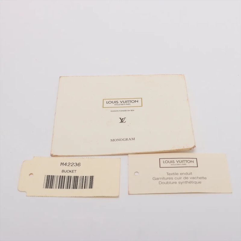 Louis Vuitton Monogram Bucket GM M42236 Leather Tote Bag Shoulder Hand A4 Brown