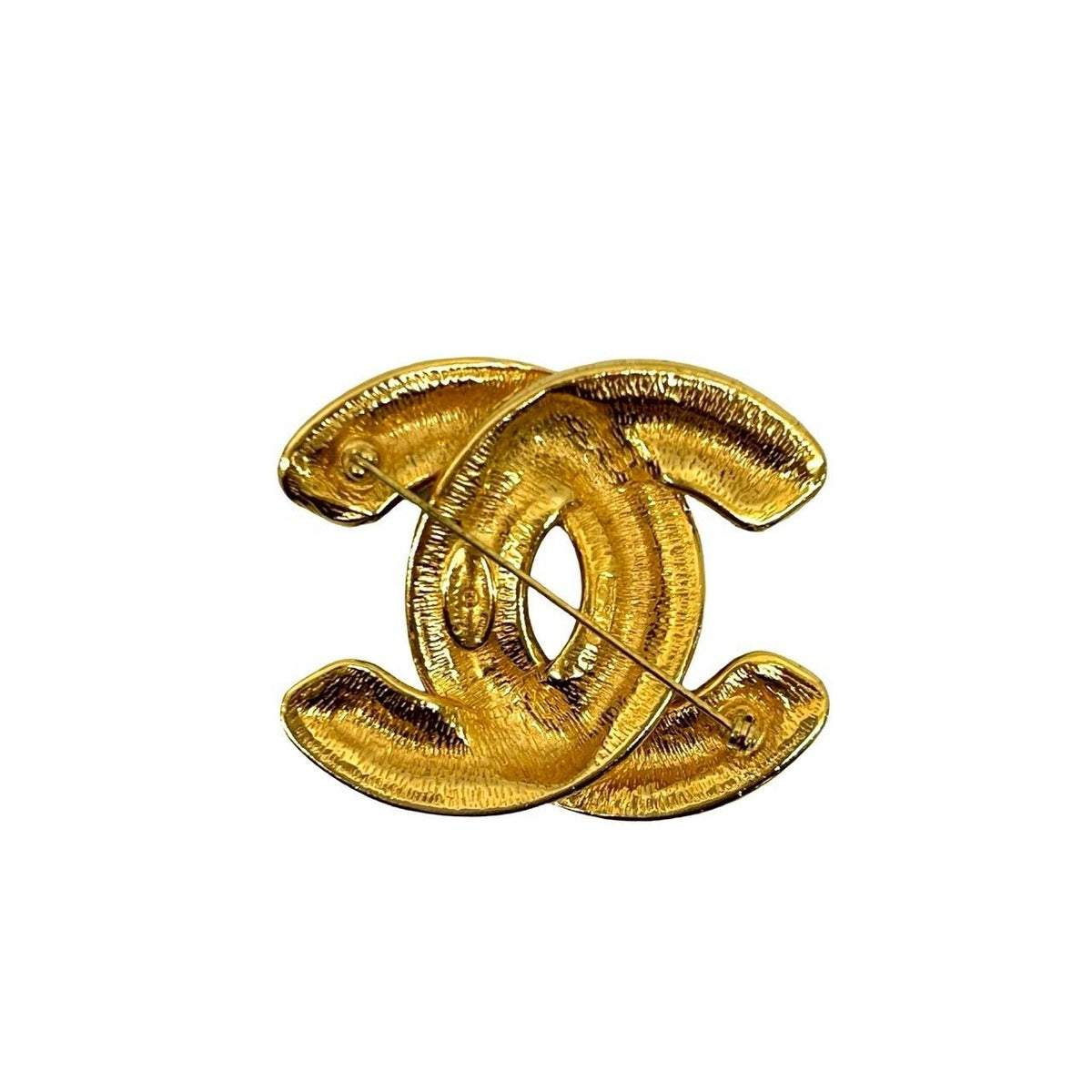 Chanel And Rice Vintage CC Logo Motif Brooch Gold — view 4