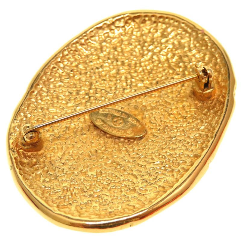 Chanel Crown Coco Mark Vintage Gold Brooch Accessories 0233 Chanel