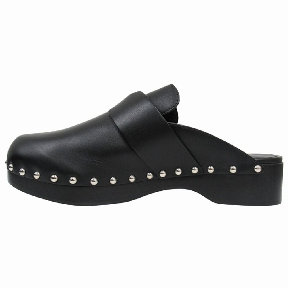 Hermes Calya Sandals Mules Shoes Studs Smooth Calfskin Black 40