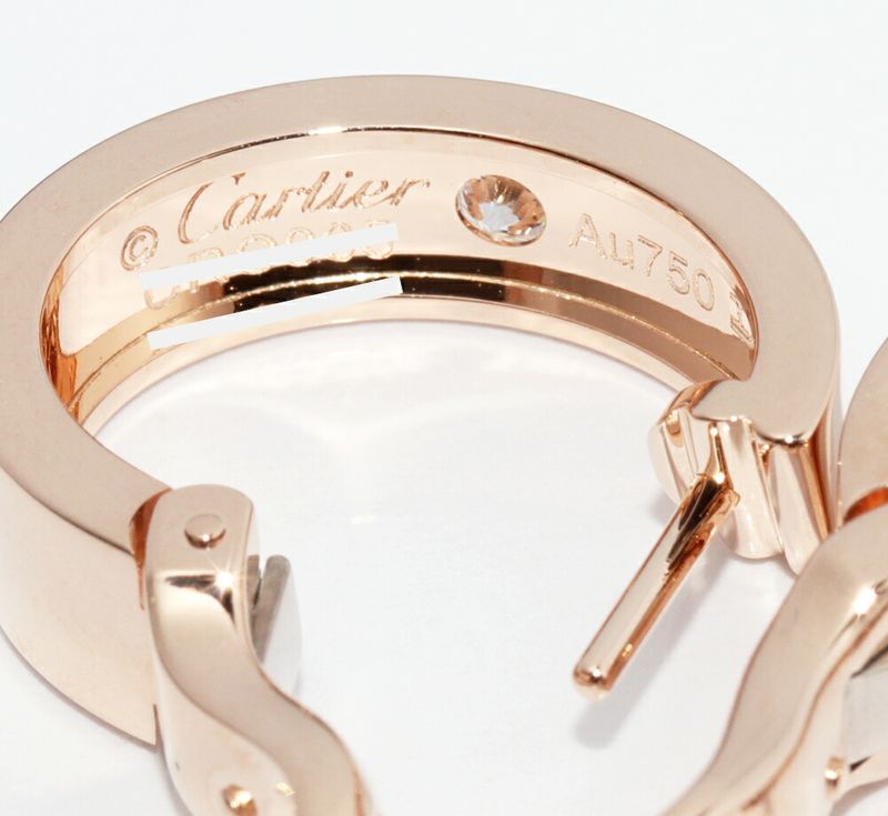 Cartier Earrings Hoop Earrings 18K Pink Gold Diamond 2P (015ct) Love Earrings