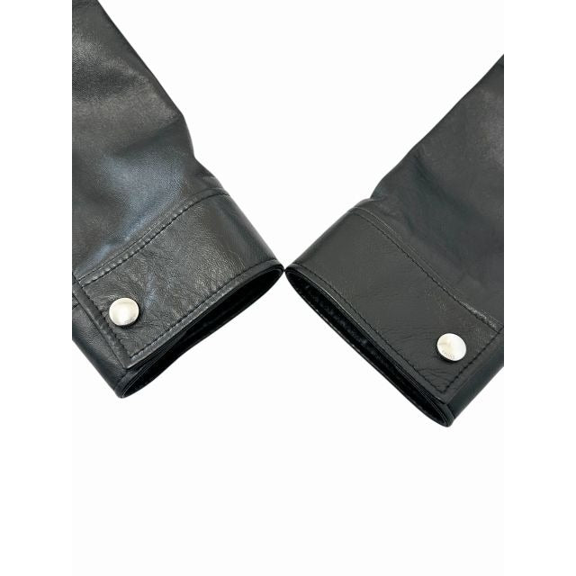 Celine Soft Lambskin Straight Leather Jacket 54 Black — view 7