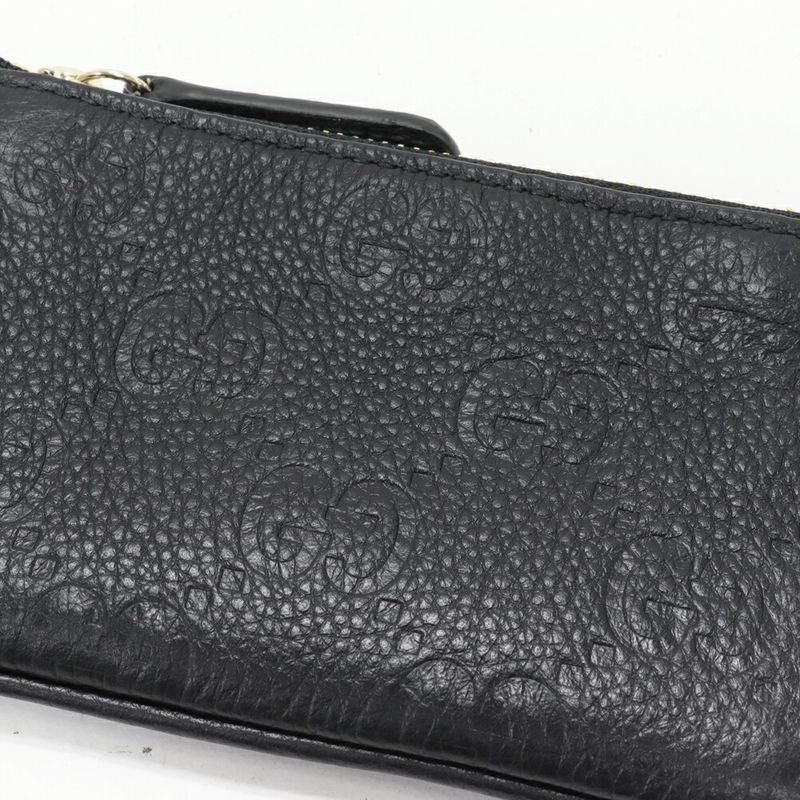 Gucci Coin Case Key Case GG Emblem Key Pouch GG Grain Leather Black 815891